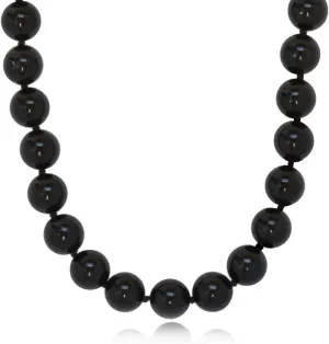 8mm Polished Black Onyx Necklace | .925 Sterling Silver