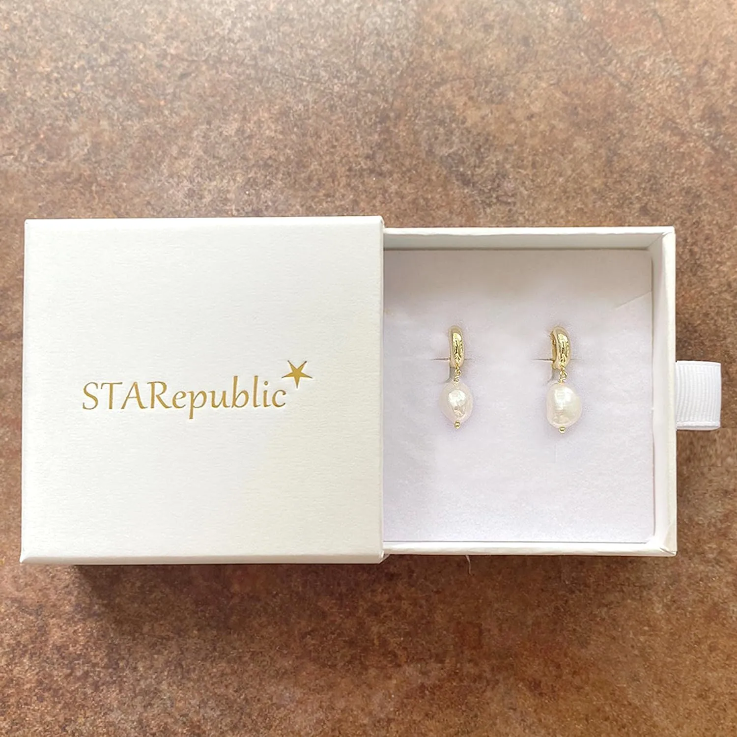 925 Sterling Silver 14K Gold Plated Delicate Small Hoop Pearl Earrings