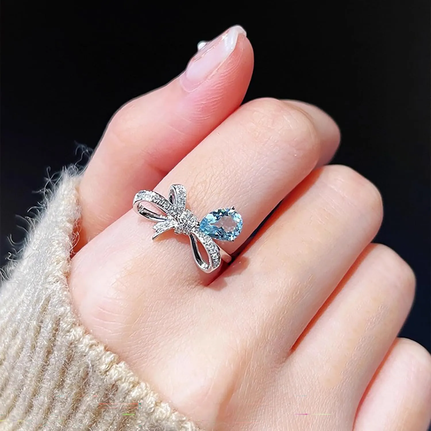 925 Sterling Silver 18K Yellow Gold or Rhodium Plated Bow Pendant Necklace or Ring for Women, Dainty Sterling Silver Dainty Ribbon Bow Choker Necklaces Jewelry for Women 16 2 inches