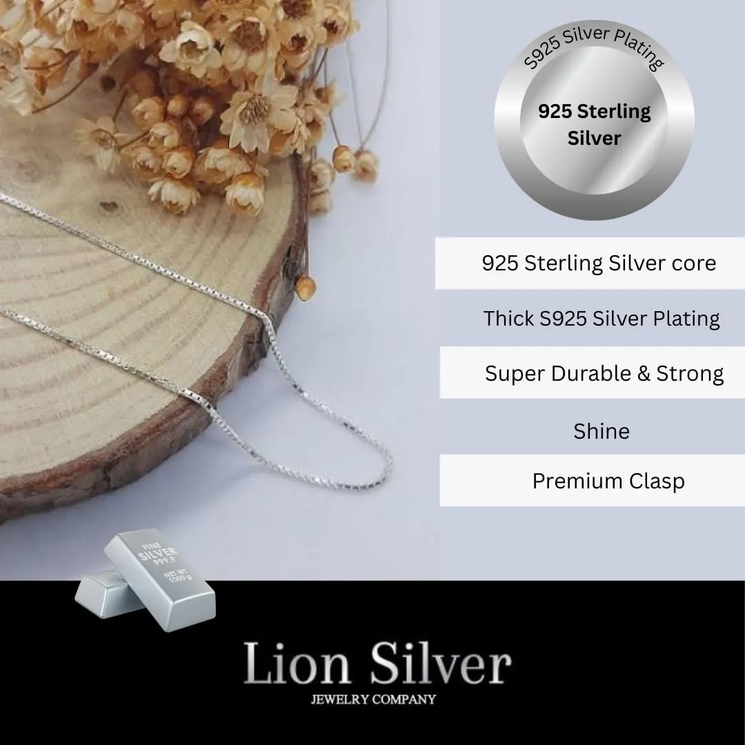 925 Sterling Silver & Gold over Sterling silver 0.6mm Italian Box Chain Strong Necklace for Women Available in 7 Lenghts