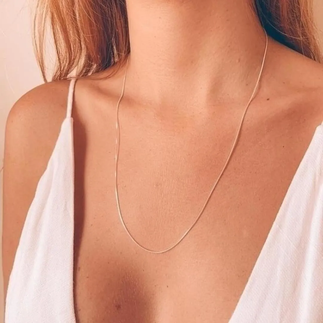 925 Sterling Silver & Gold over Sterling silver 0.6mm Italian Box Chain Strong Necklace for Women Available in 7 Lenghts