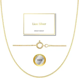 925 Sterling Silver & Gold over Sterling silver 0.6mm Italian Box Chain Strong Necklace for Women Available in 7 Lenghts