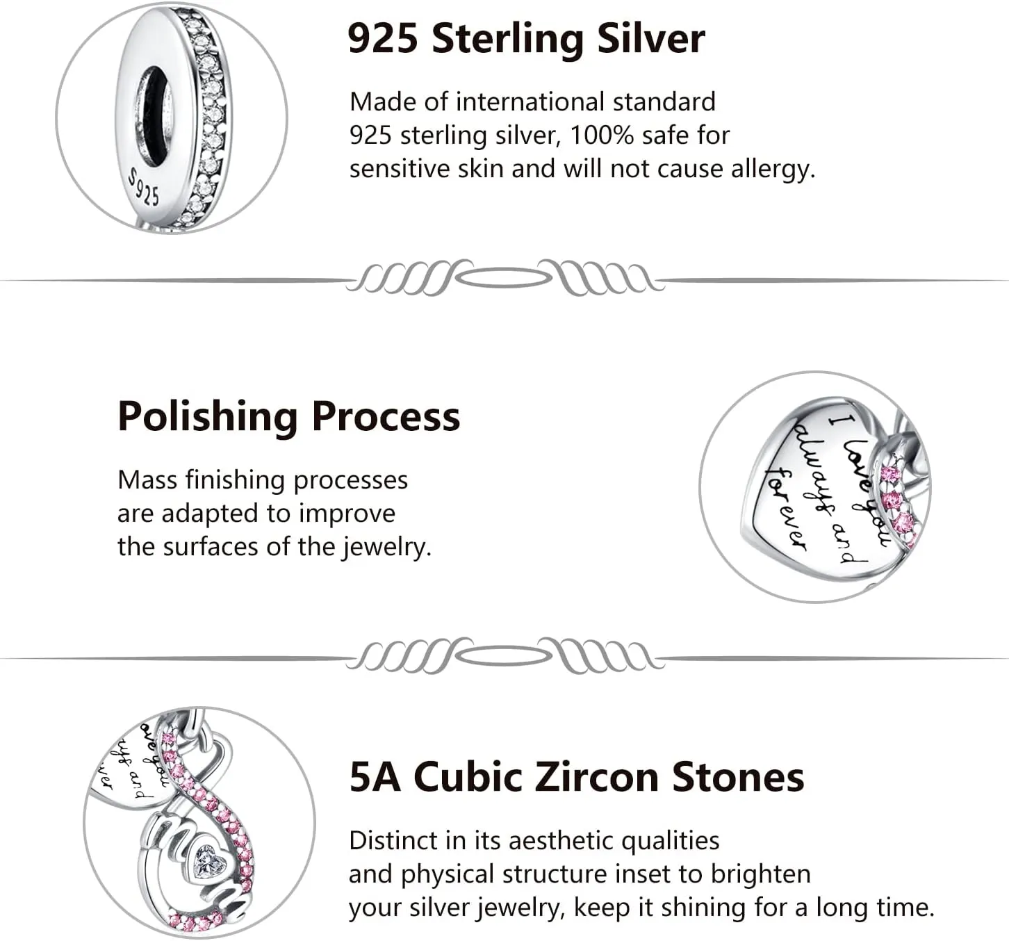 925 Sterling Silver Charms for Bracelets and Necklaces Women Girls Dangle Pendants Beads Charms Jewelry