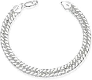 925 Sterling Silver Cuban Bracelets 5/8mm Silver/Gold Bracelets for Women Cuban Link Bracelet for Men 6.5-9 Inches