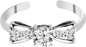 925 Sterling Silver Cubic Zirconia Bow Tie Toe Ring