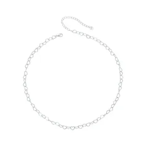 925 Sterling Silver Heart Chain Necklace for Women Men and Girls