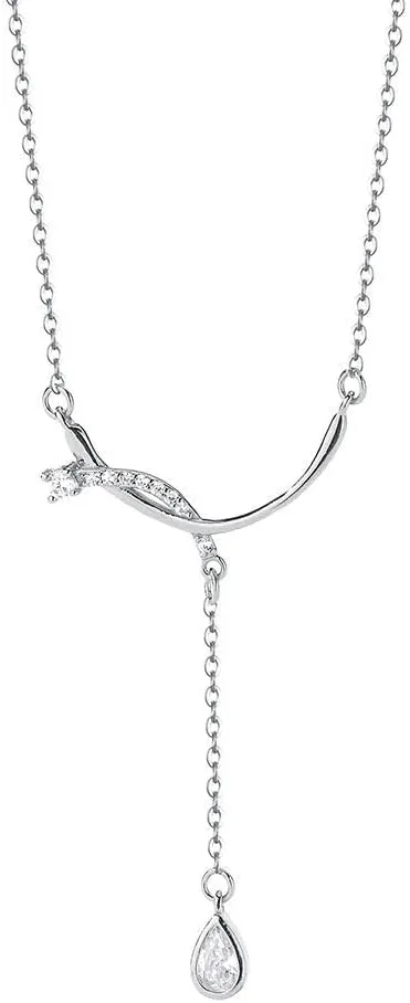925 Sterling Silver Necklace for Women Cubic Zirconia/Pearl/Smile/Star and Moon Necklaces Trendy Boho Fashion Necklace