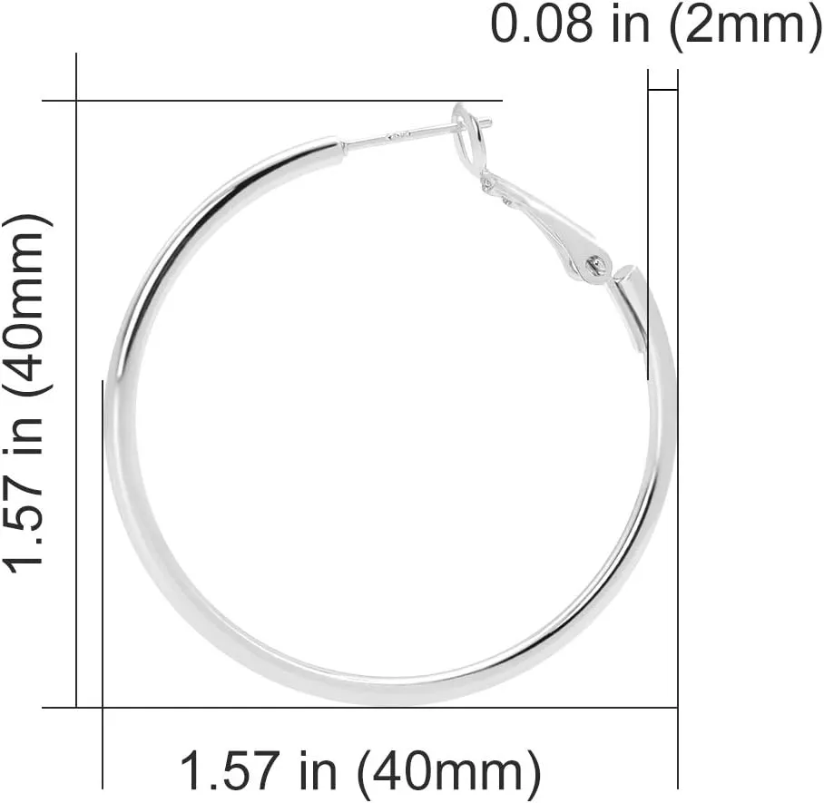 925 Sterling Silver Post Hoop Earrings, Lightweight Hoops 18K Gold Plated Polished Round Hoop Earrings For Women