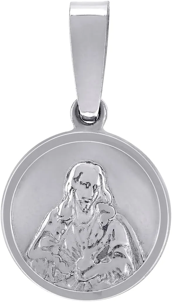 925 Sterling Silver Unisex CZ Sacred Love Heart Of Jesus Religious Charm Pendant Necklace 21.4x12mm Wid-Pendant for Women