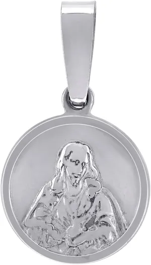 925 Sterling Silver Unisex CZ Sacred Love Heart Of Jesus Religious Charm Pendant Necklace 21.4x12mm Wid-Pendant for Women
