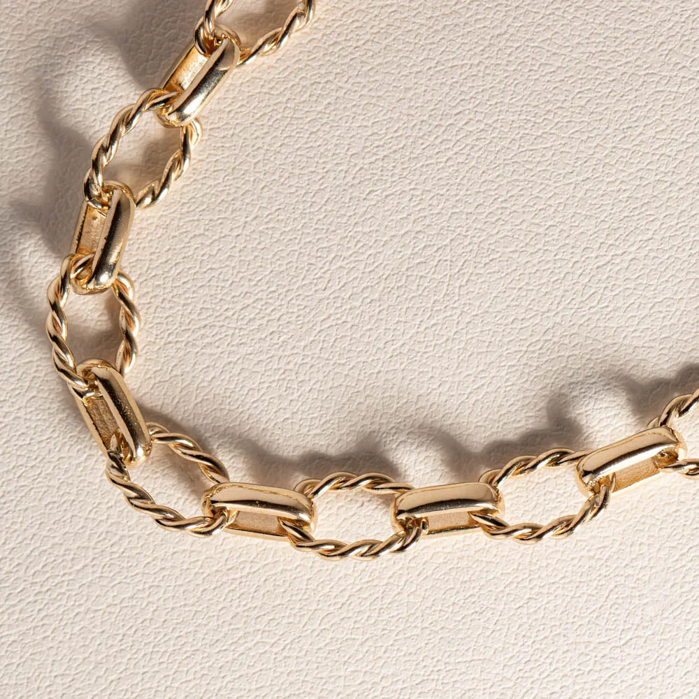 9ct Yellow Gold Twisted Belcher Bracelet