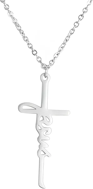 Accessorie Sterling Minimalist Crucifix Necklace Men, Cross Necklace with Jesus On It - Christian Choker Crucifix Pendant for Men, Jesus Cross Necklace for Christmas Thanksgiving s