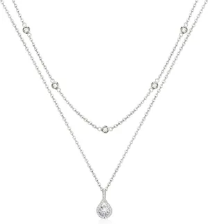 ACECHA Diamond Necklaces for Women-Dainty 18K Gold Silver Plated Choker CZ Layered Pendant with Pearl Diamond Zircon Cross Trendy Minimalist Necklace Jewelry Gifts For Women