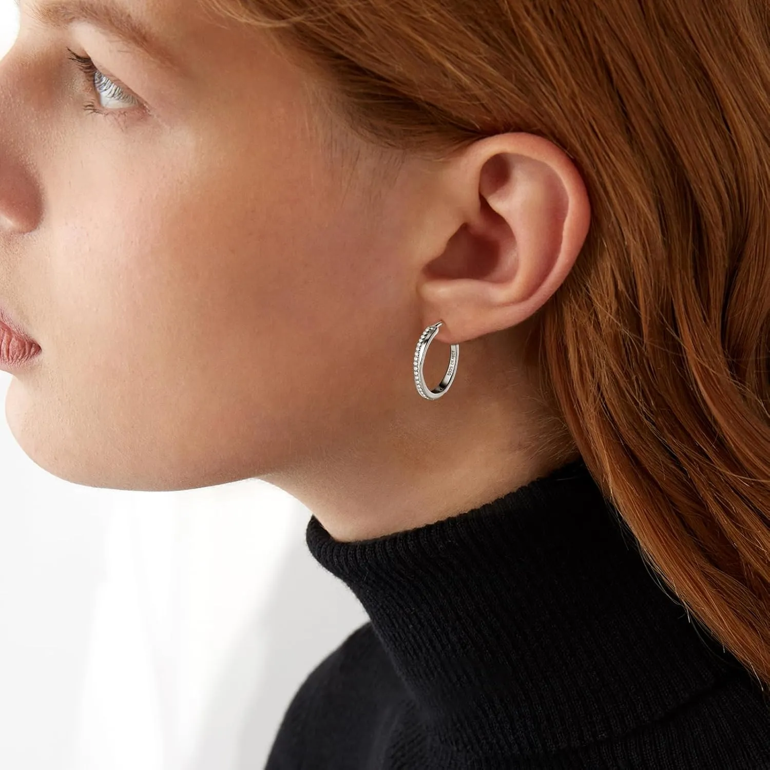 AINUOSHI Moissanite Hoop Earrings 0.4 Carat (1.8mm*16pcs) Yellow Gold/White Gold Plated 925 Sterling Silver Huggie Earring for Women, Jewelry Box Packed