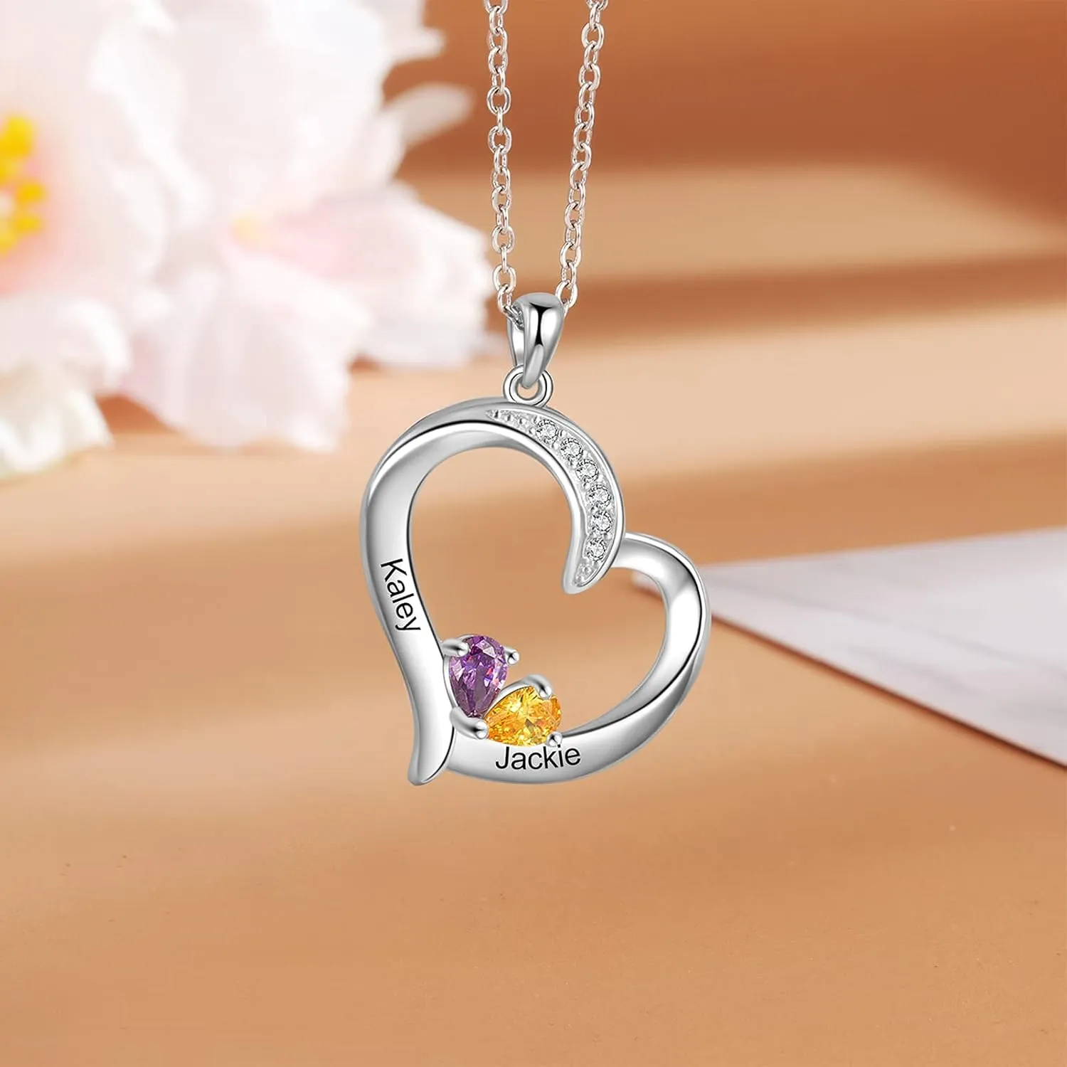ALBERTBAND Mothers Day Gifts Personalized Mom Necklace for Women Mother Necklace with Birthstone Custom Name Necklaces for Mom Gifts for Mothers from Daughters