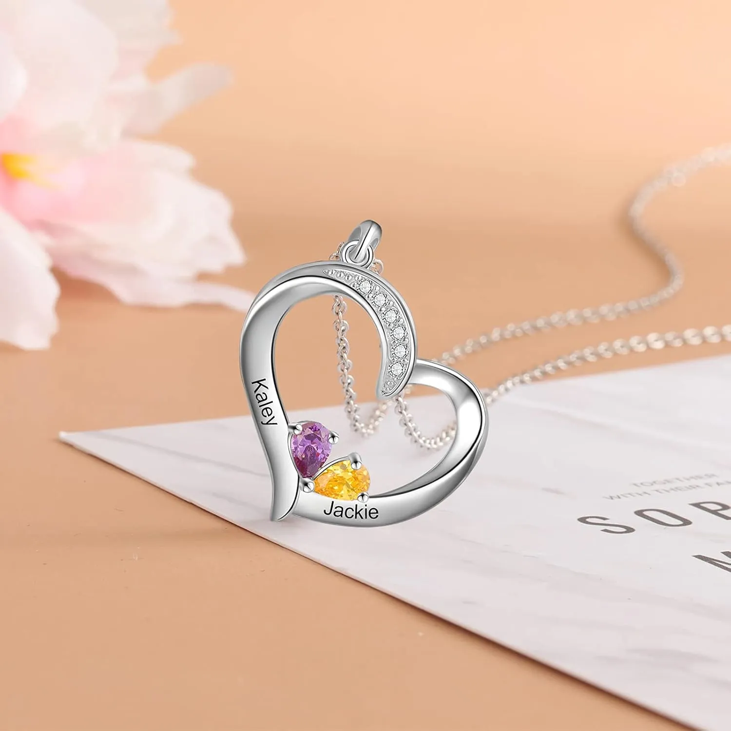 ALBERTBAND Mothers Day Gifts Personalized Mom Necklace for Women Mother Necklace with Birthstone Custom Name Necklaces for Mom Gifts for Mothers from Daughters
