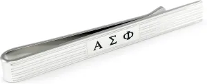 Alpha Sigma Phi Tie Clip with Black Enameled Greek Letters Fraternity, Greek Mens Jewelry Tie Bar