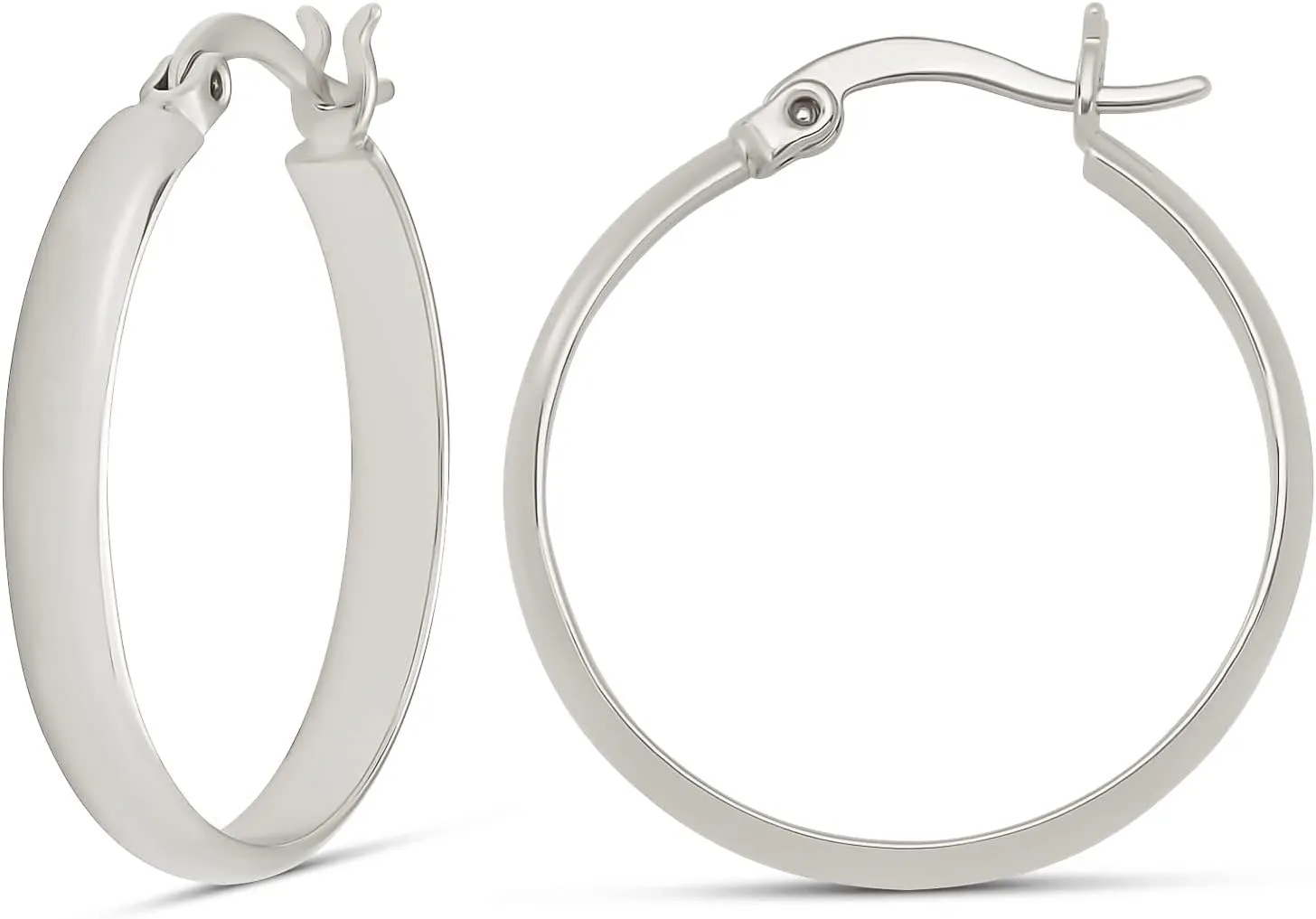 Amazon Essentials 14K Gold or Sterling Silver Plated Polished Dome Hoop