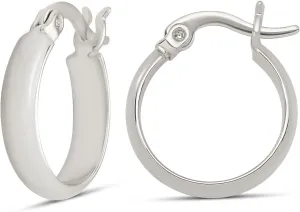 Amazon Essentials 14K Gold or Sterling Silver Plated Polished Dome Hoop