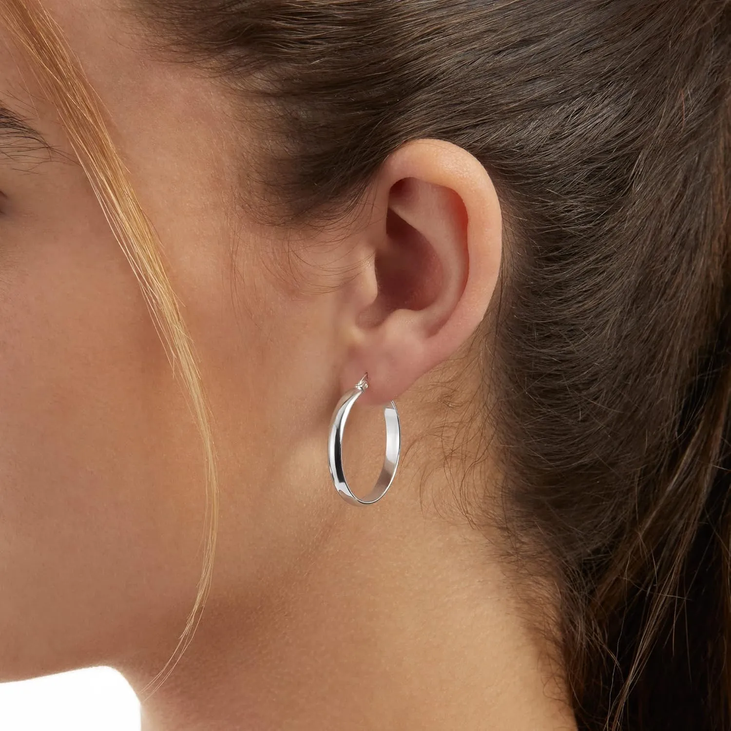 Amazon Essentials 14K Gold or Sterling Silver Plated Polished Dome Hoop