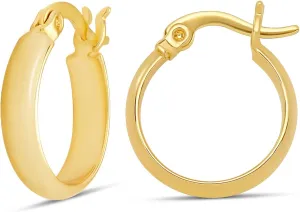 Amazon Essentials 14K Gold or Sterling Silver Plated Polished Dome Hoop