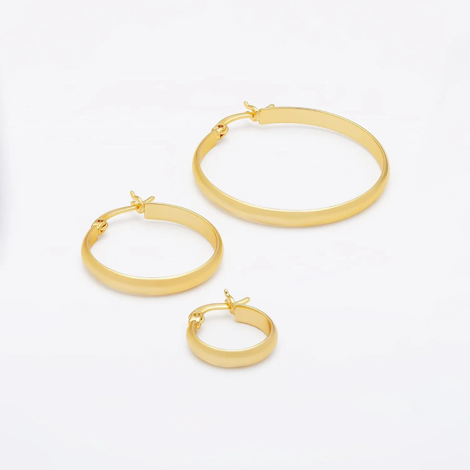 Amazon Essentials 14K Gold or Sterling Silver Plated Polished Dome Hoop