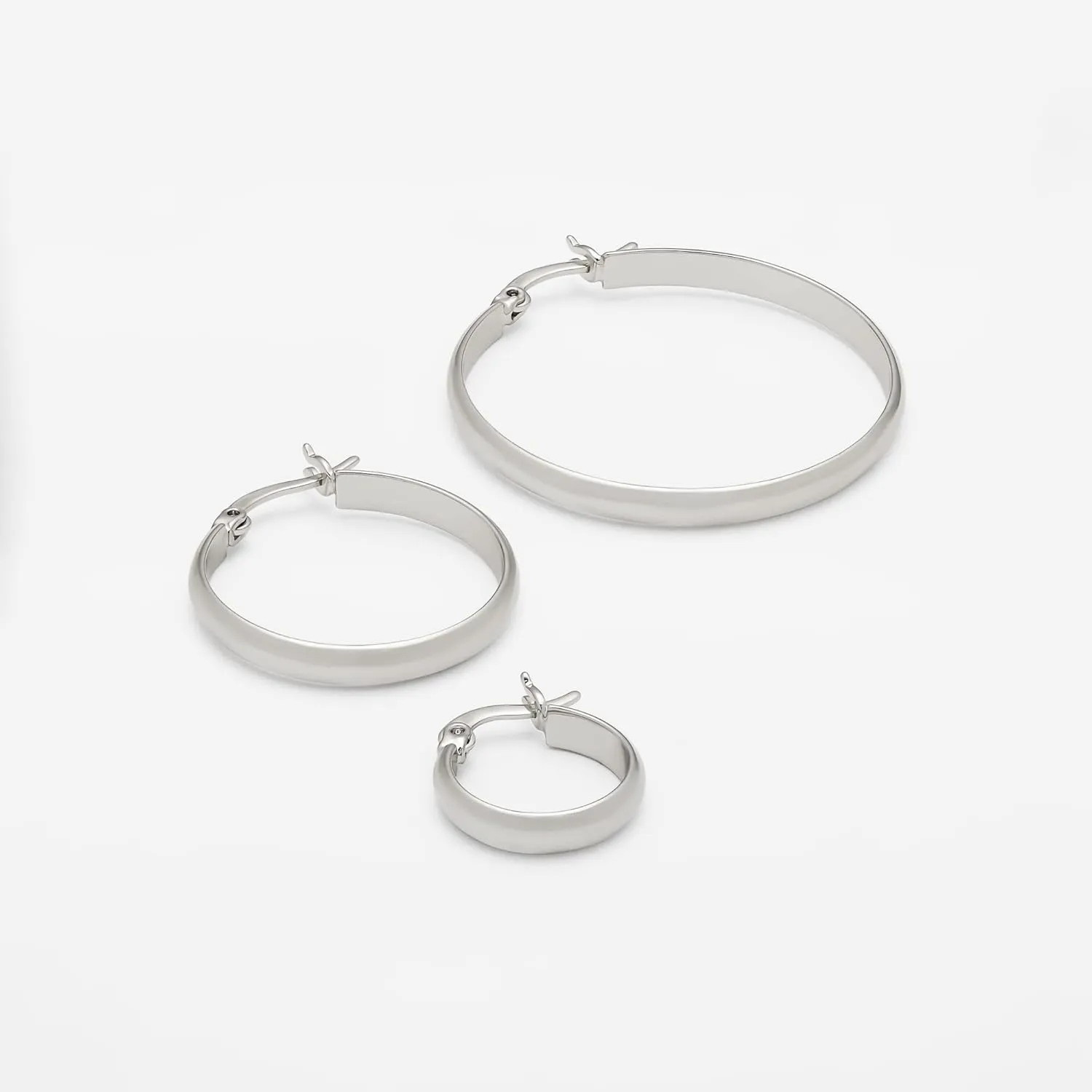 Amazon Essentials 14K Gold or Sterling Silver Plated Polished Dome Hoop