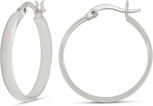 Amazon Essentials 14K Gold or Sterling Silver Plated Polished Dome Hoop