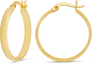 Amazon Essentials 14K Gold or Sterling Silver Plated Polished Dome Hoop