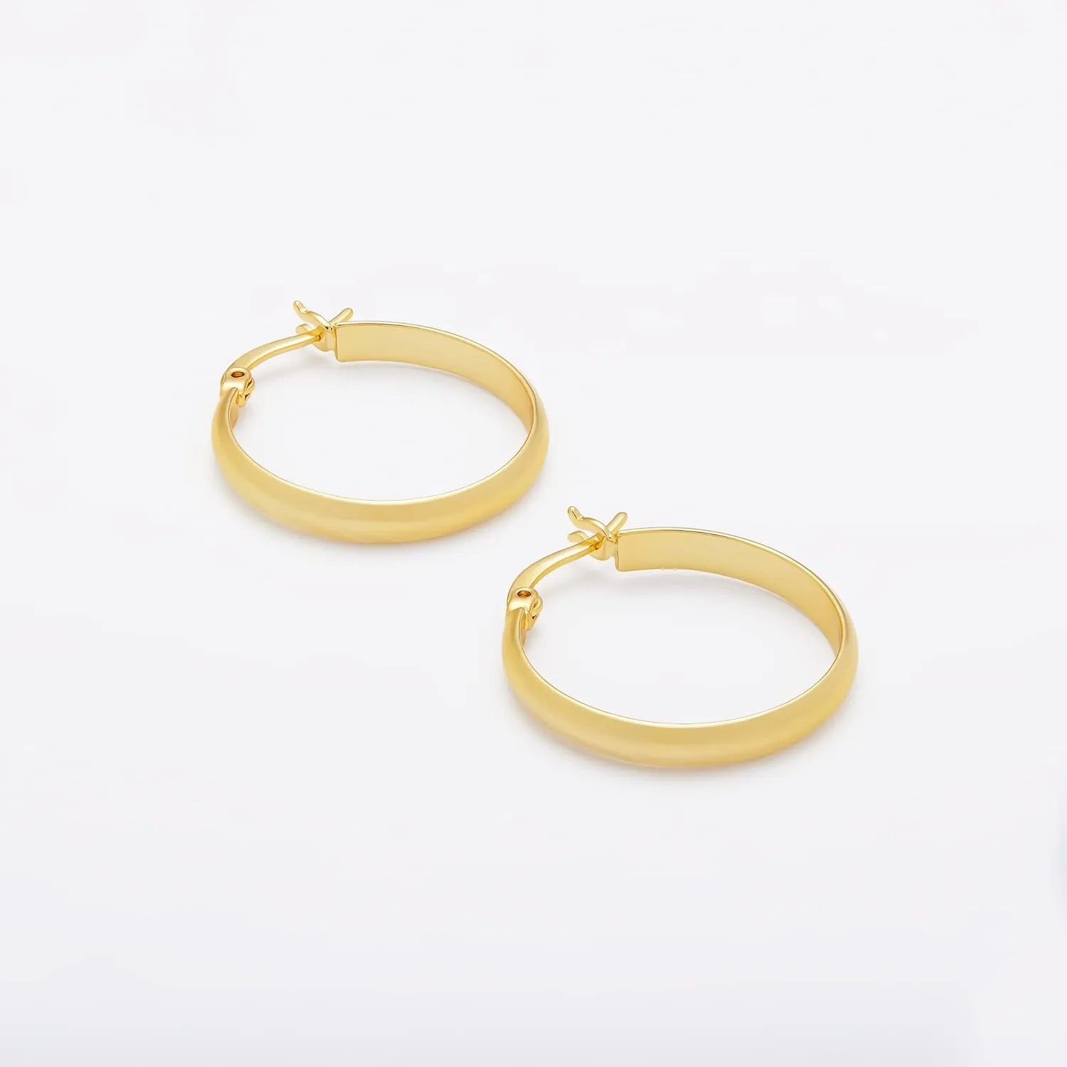 Amazon Essentials 14K Gold or Sterling Silver Plated Polished Dome Hoop