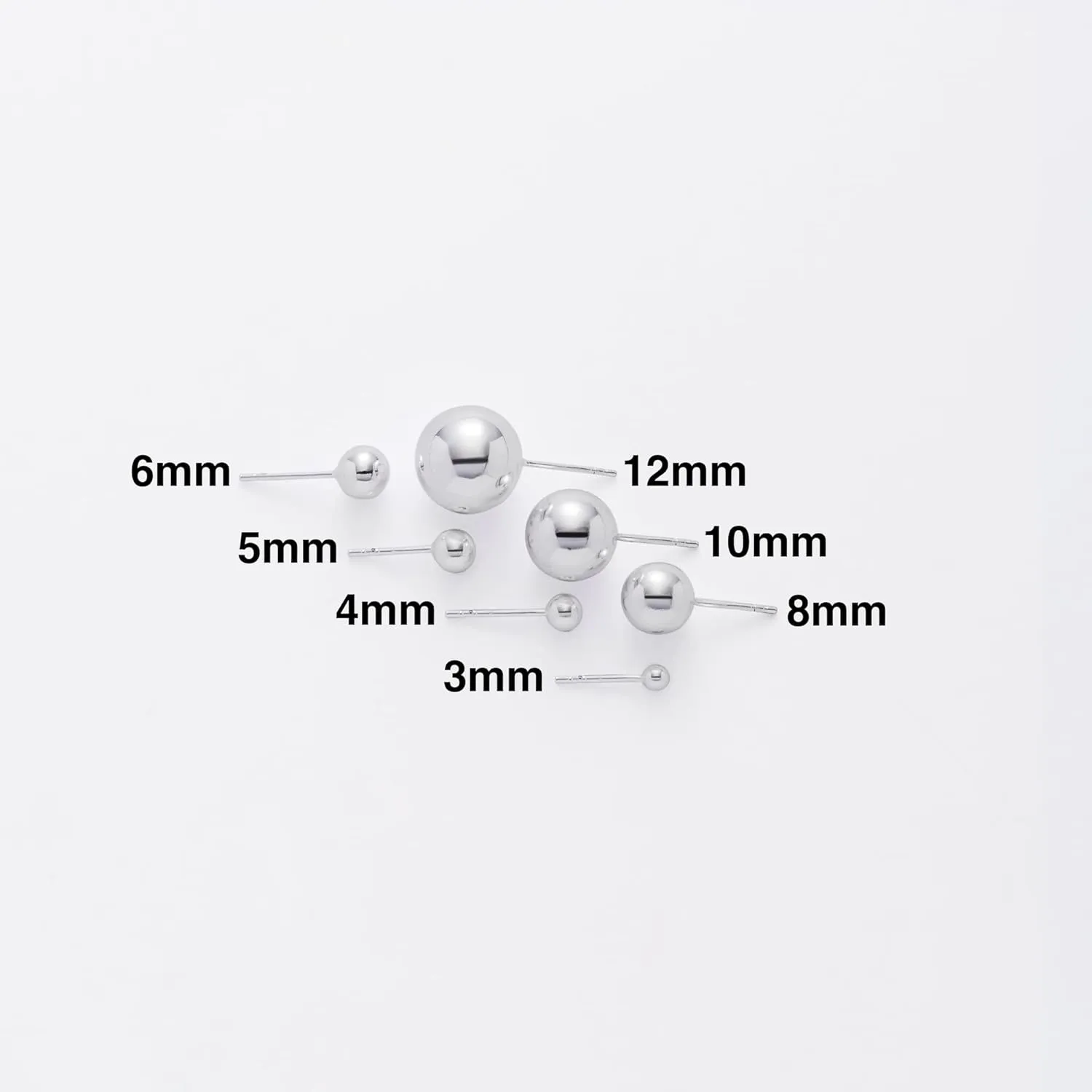 Amazon Essentials Plated Sterling Silver Polished Ball Stud Earrings , (previously Amazon Collection)