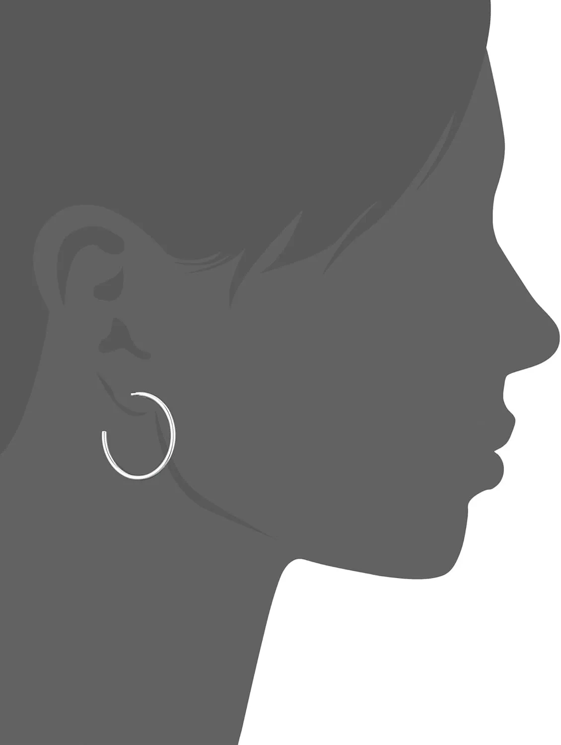 Amazon Essentials Sterling Silver Lightweight Polished Post C-Hoop Hoop Earrings , (previously Amazon Collection)