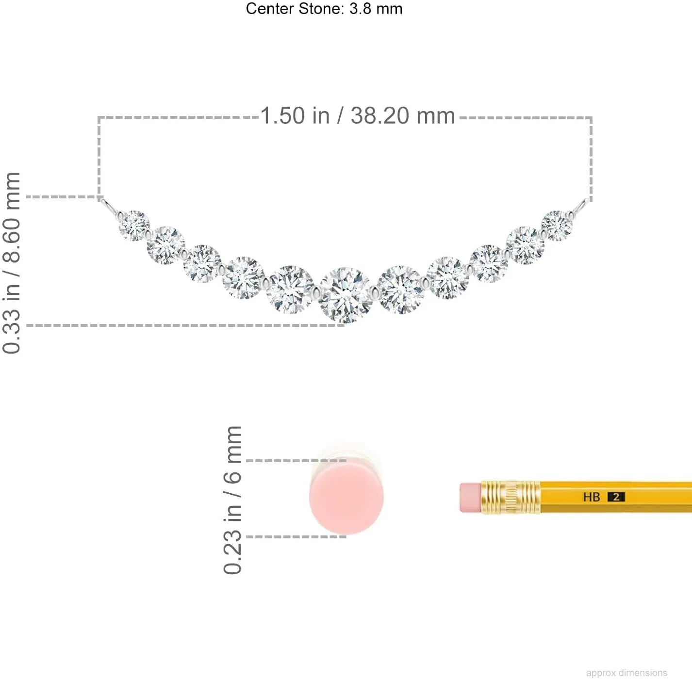 Angara Lab Grown Contemporary Round Diamond Journey Pendant Necklace in 14K Solid Gold/Platinum | April Birthstone, Birthday, Engagement, Anniversary, Wedding Jewelry Gift for Women
