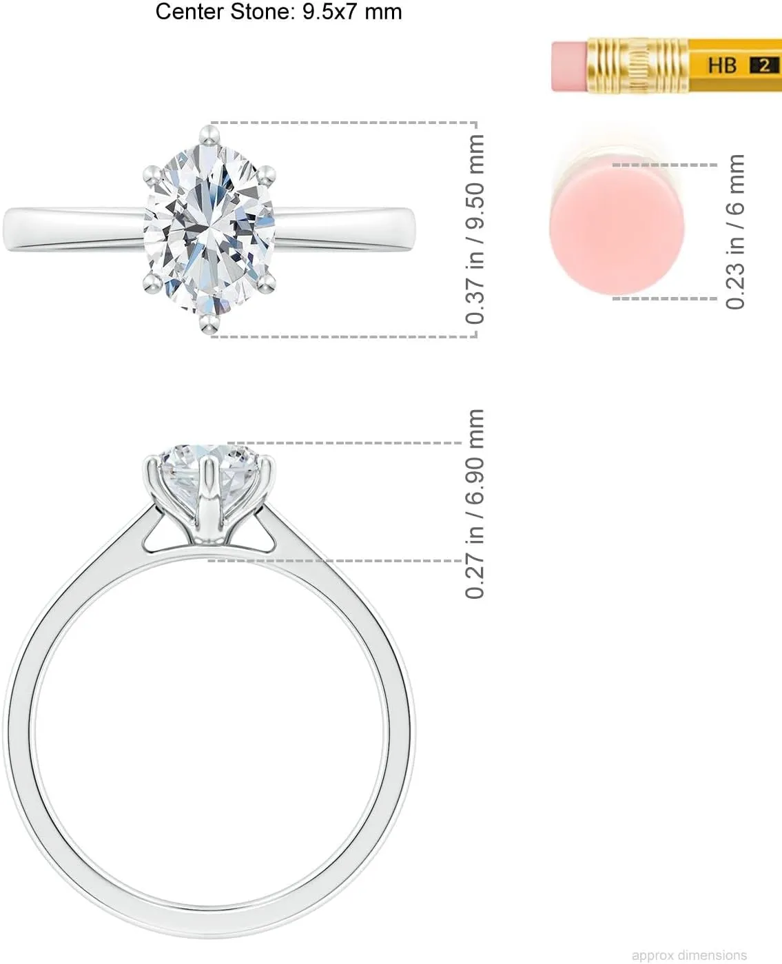 Angara Lab Grown Oval Diamond Reverse Tapered Shank Cathedral Engagement Ring in Silver / 14K Solid Gold/Platinum | April Birthstone, Birthday, Anniversary, Wedding Jewelry Gift for Women