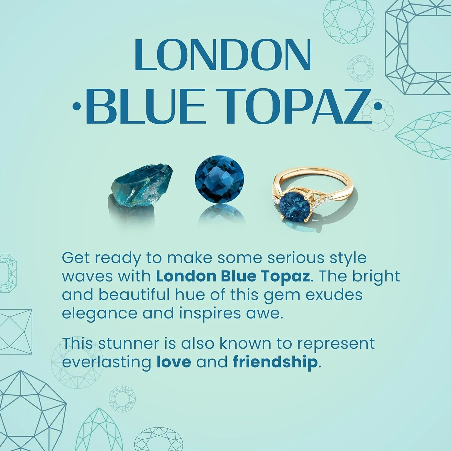 Angara Natural GIA Certified Kite-Shaped Step-Cut 12.33 ct London Blue Topaz Halo Split Shank Ring in 14K Solid Gold/Platinum for Women | November Birthstone Jewelry for Women