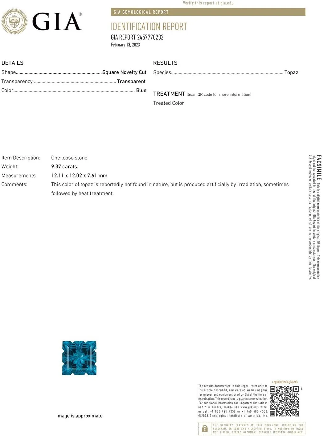 Angara Natural GIA Certified Square 9.37 ct London Blue Topaz & Baguette Diamond Rectangle Link Ring in 14K Solid Gold/Platinum for Women | November Birthstone Jewelry for Women