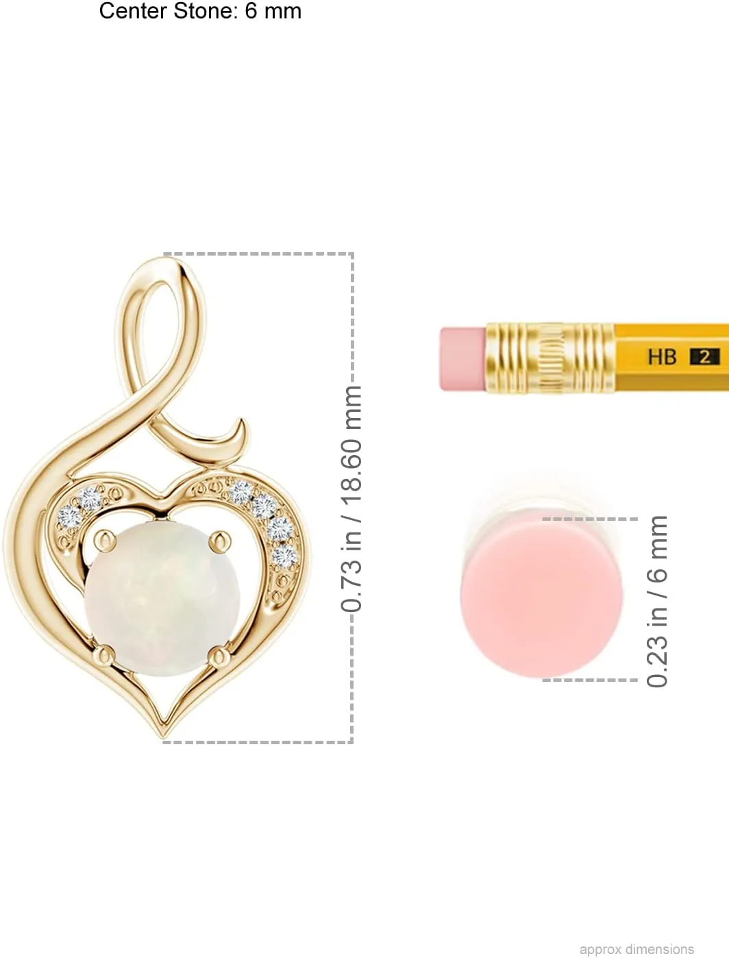 ANGARA Natural Opal Infinity Heart Pendant Necklace for Women in Sterling Silver/Gold | Birthday, Engagement, Anniversary, Wedding Jewelry Gift for Women