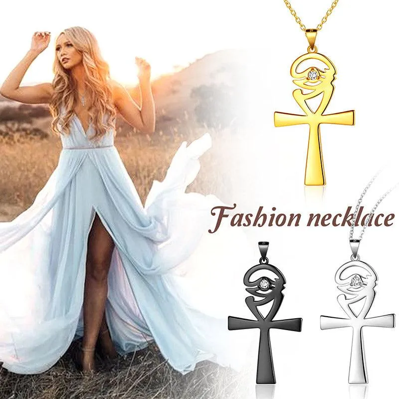 Ankh Cross Eye of Horus Necklace Pendant Mens Women Jewelry 925 Sterling Silver