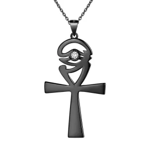 Ankh Cross Eye of Horus Necklace Pendant Mens Women Jewelry 925 Sterling Silver