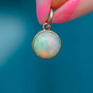 Art Deco 14ct White Gold Opal Charm