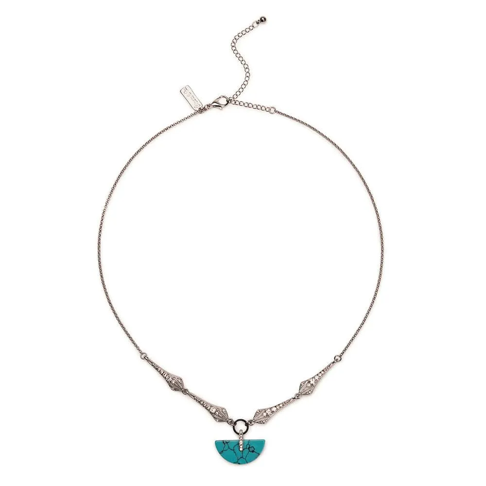Art Deco Turquoise Natural Stone 1920s Pendant