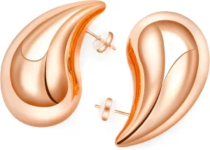 Ava Riley Chunky Gold Earrings, Small Gold Teardrop Earrings for Women, Chunky Silver Ear Studs Tear Drop S925 Sterling Silver Jewelry