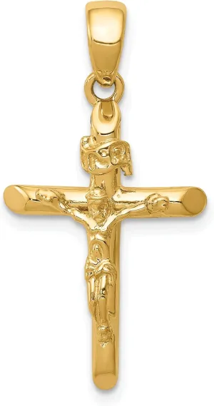 Avariah Solid 10K yellow-gold Gold Polished 2-D Crucifix with Jesus on Cross Pendant - 28.5mm