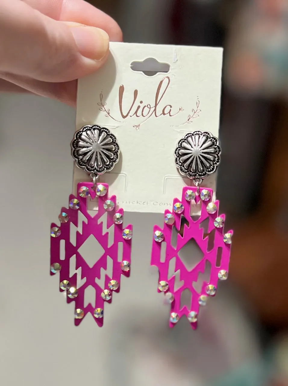 Aztec Glitz and Glamour Stud back Ear Rings - Multi
