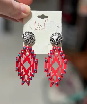 Aztec Glitz and Glamour Stud back Ear Rings - Multi