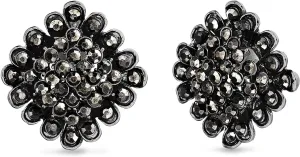 Badgley Mischka Women's Earrings - Wedding Bridal Elegant Antiqued Finish Rhinestone Square Shape Clip On Stud Earrings for Women