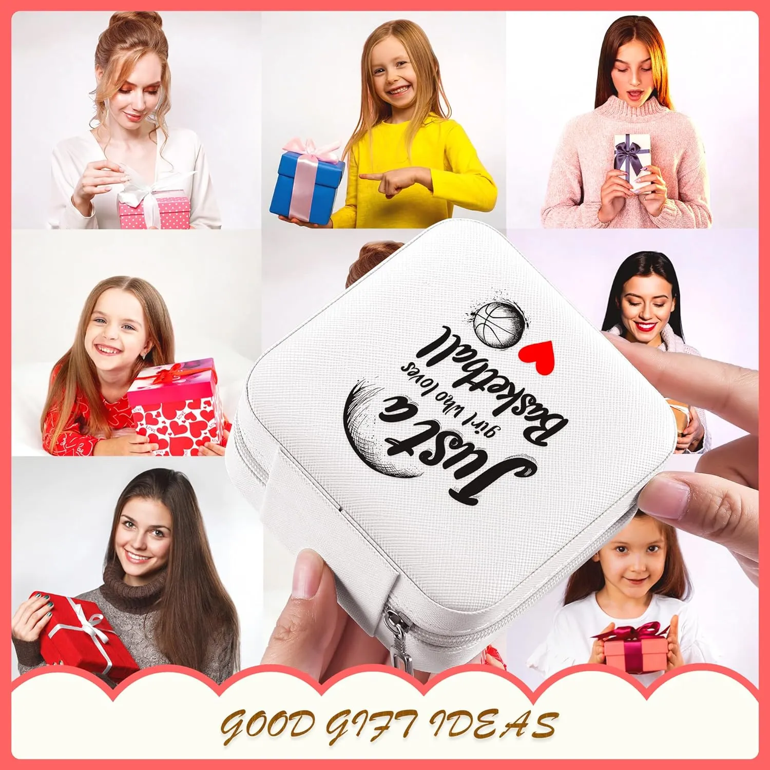 Basketball Jewelry Box, Gifts For Teens Girls Age 8-12, Basketball Lovers Stuff Items Accessories Things Merchandise Decor Merch, Travel Ring Earrings Necklace Organizer Holder!