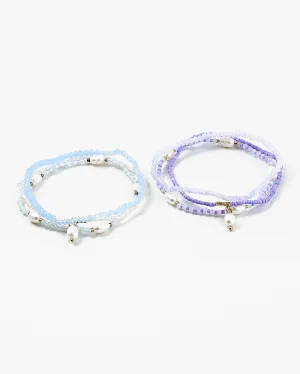 Bead and Pearl Bracelet Set