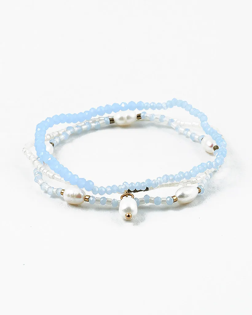 Bead and Pearl Bracelet Set