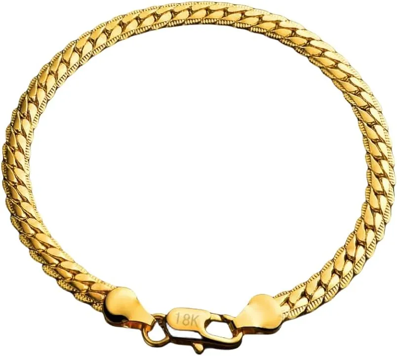Beautiful 18K Solid Gold Bracelet for Men and Women - Cuban Horseshoe Design, Weighing 10.5g. The Perfect Fashion Accessory and Birthday Gift Father's Day gift.